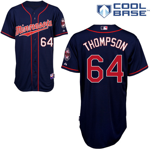 Aaron Thompson #64 MLB Jersey-Minnesota Twins Men's Authentic 2014 ALL Star Alternate Navy Cool Base Baseball Jersey